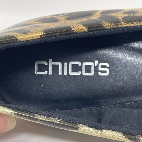 Chico’s Platino Leopard Travel Ballet Flats, size 7, like new - Picture 8 of 9